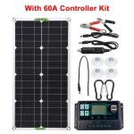 Panneau solaire 50w 12v / 24v kit 100a contrleur chargeur dual usb pour bateau rv vamping voiture