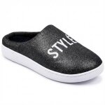 Pantoufles femme lurex glitter 141 noir