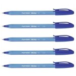 Paper:mate lot de 5 stylos bille inkjoy 100 triangulaire  capuchon pte moy. bleu