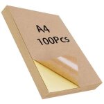 Papier autocollant - kraft - a4 - 100 pièces - recyclable - facile à utiliser Papier autocollant - kraft - a4 - 100 pièces - recyclable - facile à utiliser