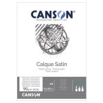 Papier calque satin a4 - canson - pack de 100 feuilles - 90 / 95g - transparent - extra lisse