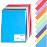 Papier cartonn� couleur a4 - estampille - 50 feuilles - 120 g / m� - 10 couleurs - a4 - surface mate