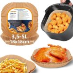 Papier cuisson air fryer carr� 18x18 cm paper sulfuris� pour friteuse a air 42l / moulinex 5l / ninja ...