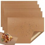 Papier cuisson r�utilisable plancha ptfe - 5 pi�ces40�30cm antiadh�sif four friteuse � air grill - convient ...