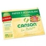 Papier  dessins - canson - c  grain - 320 x 240 mm - pochette de 12 feuilles + 4 gratuites
