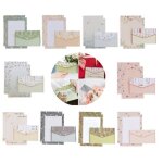 Papier  lettre - non spcifi - lot de 60 feuilles et 30 enveloppes - couleurs varies - papier de qualit ...