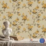 Papier peint - 053 x 10 m - floral 3d emboss� - beige