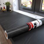 Papier peint auto - adh�sif salle de bain noir marbre 90x300cm film adhesif pour meuble amovible revet ...