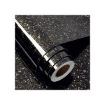 Papier peint autocollant - funstick - terrazzo noir et or - 60x500 cm - imperm�able - finition brillante ...
