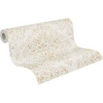 Papier peint intiss� baroque - papier intiss� ornements baroques beige marron m�tallis�