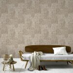 Papier peint intiss� dallage pierre 1005 x 52cm beige