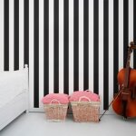 Papier peint intiss� rayures gravure duplex 1005 x 52cm noir blanc