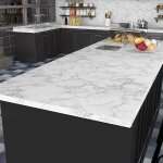 Papier peint marbre blanc mat de 60cm * 5m papier adh�sif pour meuble cuisine salle de bain bureau tab ...