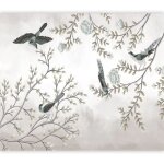 Papier peint oiseaux 300x210 cm d�coration murale xxl poster tableaux muraux tapisserie photo arbre fleurs ...