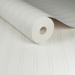 Papier peint � peindre lambris structure effet blanc 1005x52cm