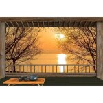 Papier peint photo intiss� - (184166) - balcon du lac sunset - 350x260cm - 7 l�s - mural poster g�ant ...