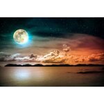 Papier peint photo intiss� - (204310) - cadre nuit luna - 300x223cm - 6 l�s - mural poster g�ant xxl ...