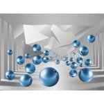 Papier peint photo murale intiss� (182090) marbre bleu abstrait - 350x260cm - tapisserie fond d?�cran ...