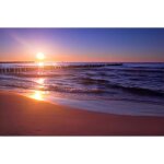 Papier peint photo murale intiss� (424) plage coucher de soleil - 300x223cm - tapisserie d?�cran affiche ...