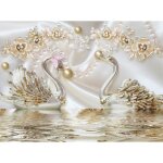 Papier peint photo murale mur intiss� (2026) cygne et perles - 400x260cm - tapisserie fond d?�cran affiche ...