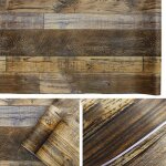 Papier peint vinyle autocollant - ulisem - imitation bois - pelable et amovible - 457x600 cm - marron ...