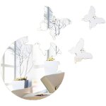 Papillon d�coration 3dst�r�o miroir stickers muraux salon chambre d�coration de la maisonargent