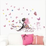 Papillon fille dcoration wall sticker chambre salon impermable  leau