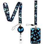 Papillon porte badge tour de cou porte badge enrouleur rtractable porte badge rigide pour carte didentit ...