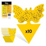 Paquet de 10 piges  moucherons - insectes colle ultra puissante plaquettes autocollante anti mouche ...