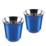 Tasses  expresso - noname - 170 ml - acier inoxydable 304 - lot de 2 - compatible lave - vaisselle
