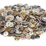 Paquet de 300g boutons ronds pour couture assortis mlange de couleur mtalique
