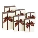 Paquets - cadeaux - your design - lot de 6 - brun crme - prsentation termine - boucle brune