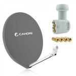 Parabole cahors fibre 80 cm grise + lnb quad 0. 1db Parabole cahors fibre 80 cm grise + lnb quad 0. 1db