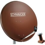 Parabole satellite 80cm schwaiger - rouge - quad - lnb Parabole satellite 80cm schwaiger - rouge - quad - lnb