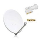 Parabole satellite - hdme - 70cm - fibre composite - lnb twin 01db - couleur blanche