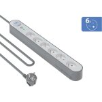 Parafoudre 6 prises 800j 15m 100% plastique recycl grise et blanche - garanti  vie force power lite ...