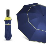 Parapluie - funmoon - femme entirement automatique double pliant rsistant au vent - bleu