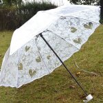 Parapluie funmoon femmes pliant transparent blanc imperm�able en plastique dentelle mariage 8