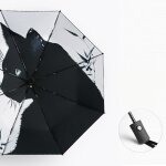 Parapluie funmoon hommes et femmes automatique pliant chat noir - 66701