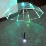 Parapluie funmoon hommes et femmes transparent avec 8 fonctionnalits poigne de lampe de poche