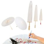 Parapluie papier vierge - 3 blanc20 / 30 / 40cm mariage photo cosplay prop accessoire f�te aucunely