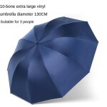 Parapluie pliant funmoon pour hommes et femmes - protection solaire - double usage - noir