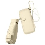 Parapluie pliant - portable - uv coupe - vent - �tui � fermeture �clair - jaune - femme