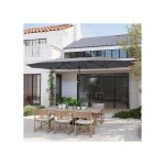 Parasol 440x260 protection uv + parasol double ovale acier � manivelle stable et r�sistant au vent gris ...