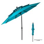 Costway parasol 3m auto - inclinable � 3 niveaux avec double ventilation fonctionnement avec manivelle ...