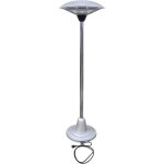 Parasol chauffant lectrique  infra - rouge sur pied aluminium - gris - rglable 1500w et 3000w - usage ...