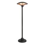 Parasol chauffant lectrique milan noir - favex - 2100w - extrieur - conomique - rsistant
