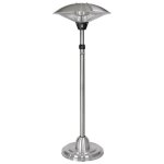 Parasol chauffant halogne - einhell - nhh 2100 - 2 kw - aluminium - gris