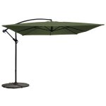 Parasol d�port� 3 x 3 m carr� et 4 dalles lest�es vert cactus - oviala
