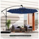 Parasol d�port� �3m - giantex - parasol pour terrasse - parasol inclinable - 32 led - rotatif � 360� ...